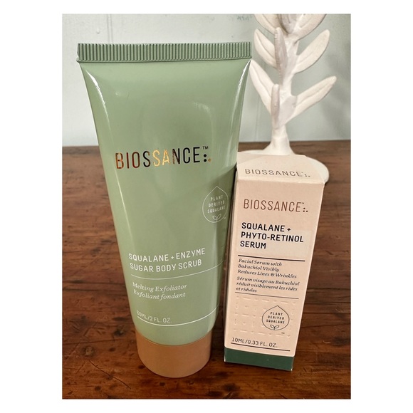 Biossance Set Of Two Travel Size Body Scrub And Face Serum NWT - Picture 1 of 5